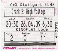 Eintrittskarte Crank 2: High Voltage